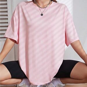 SHEIN EZwear Round Neck Drop Shoulder Sleeve T-Shirt OVERSIZED